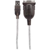 Manhattan USB-A naar RS232 seriële adapter, 45 cm, DB9 mannelijk, Prolific PL-2303RA-chip, zwart/zilver, 3 jaar garantie
