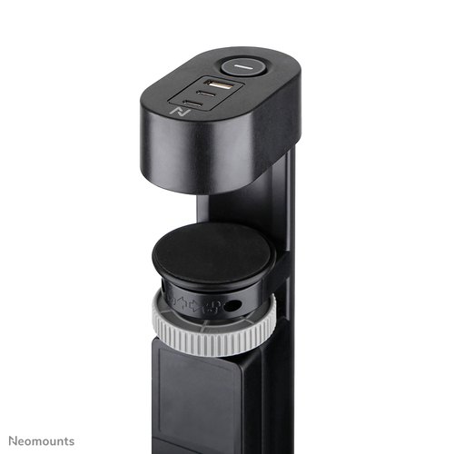 Neomounts DS22-840BL6 Bureaucontactdoos met klem en USB-C en USB-A poorten - Quick-charge
