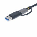 StarTech.com USB 3.0 Multi-Media Geheugenkaart Lezer, SD/microSD/CompactFlash Card Reader, Compacte 5Gbps USB Kaart Adapter, Externe USB-C Kaartlezer met ingebouwde USB-A Adapter, Werkt met elk besturingssysteem