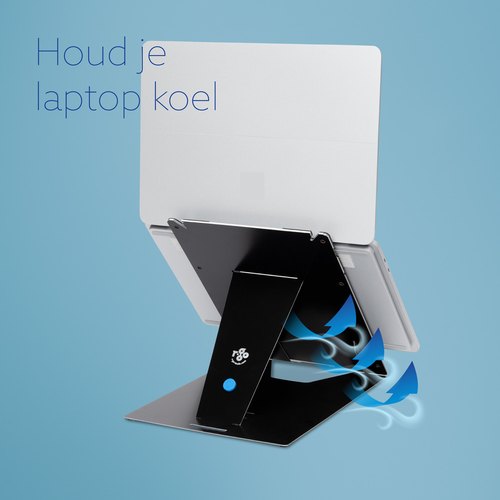 R-Go Tools Tablet- en laptopstandaard R-Go Riser Duo, geschikt voor 10-22 inch scherm, zwart