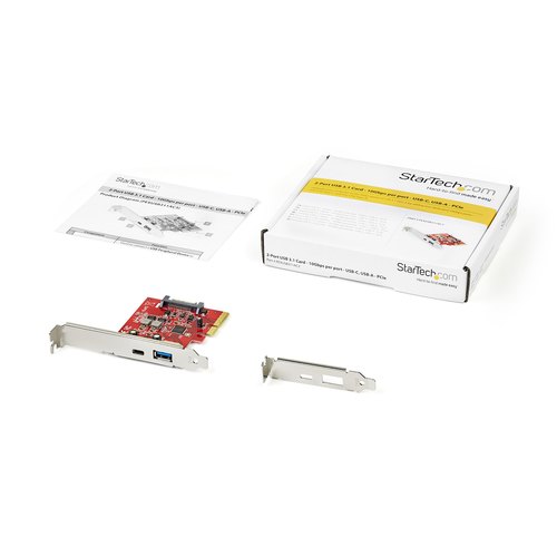 StarTech.com 2-Port 10Gbps USB-A & USB-C PCIe Adapter Kaart - USB 3.1 (10Gbps) PCI Express Type C/A Host Controller Kaart - USB 3.2 Gen 2 PCIe Add-On Uitbreidingskaart - Windows, macOS, Linux