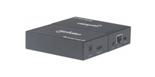 Manhattan HDMI-extenderkit 1080p via IP, verlengt het signaal tot 120 m via een netwerkswitch en één Ethernetkabel, IR-compatibel, zwart, 3 jaar garantie