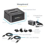 StarTech.com Standalone USB 3.1 Hard Drive Cloner, Dual Bay HDD/SSD Kloner/Copier, 10Gbps USB naar SATA III HDD/SSD Docking Station, Harde Schijf Duplicator Dock, Hard Disk Copy