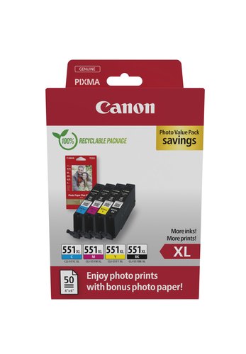 Canon 6443B008 inktcartridge 4 stuk(s) Origineel Hoog (XL) rendement Zwart, Cyaan, Magenta, Geel