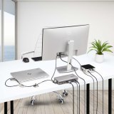 StarTech.com Kabelslot Kit voor Laptop/Desktop & Randapparatuur, Anti-diefstal Beveiligingsslot, K-Slot, 3m Stalen Kabel, 3 Apparaten, Herinstelbare 4-cijfer combinatieslot