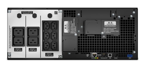APC Smart-UPS On-Line SRT6KRMXLI-6W - 6kW/VA, 6x C13, 4x C19, hardwire 1 fase uitgang, rackmountable, Embedded NMC, 6 jaar garantie
