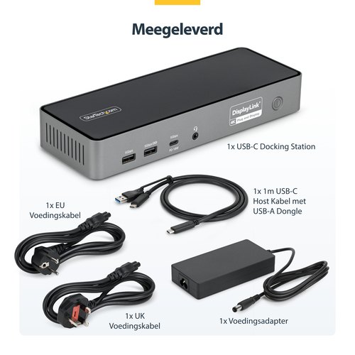 StarTech.com Triple-Monitor USB-C Docking Station, 140W Charging Dock voor MacBook Pro en Windows, 4K 60Hz HDMI of DisplayPort, TAA