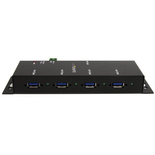 StarTech.com 4-Port USB 3.0 Hub (5Gbps) | Metalen industriële USB-A Hub | Wand- of Bureau-monteerbare USB Data Hub | TAA Compliant USB Extender Hub
