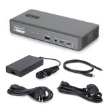 StarTech.com Dual Monitor USB-C Docking Station, 4K 60Hz, HDMI of DisplayPort, 96W Laptop Charging, Gigabit Ethernet, Universeel Smart Dock voor Windows en macOS