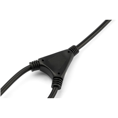 StarTech.com 2m Computer Splitter Stroomkabel, 18AWG, EU Schuko naar 2x C13, 10A 250V, Zwart, AC Vervangkabel, Printer Voedingskabel, PC Power Supply Kabel, TV/Monitor Electriciteitssnoer, UL-Listed
