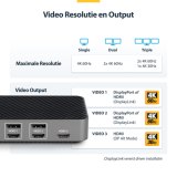 StarTech.com USB-C Triple Monitor Docking Station - HDMI/DP Triple 4k USB-C Dock - 5x USB Hub - GbE - 100W PD - Universeel Multi Monitor Docking Station - Thunderbolt 3/4 Compatibel
