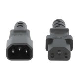 Manhattan Voedingskabel C14 male naar C13-connector, voor aansluiting monitor op pc, 5 m, 10 A, zwart, netkabel, levenslange garantie