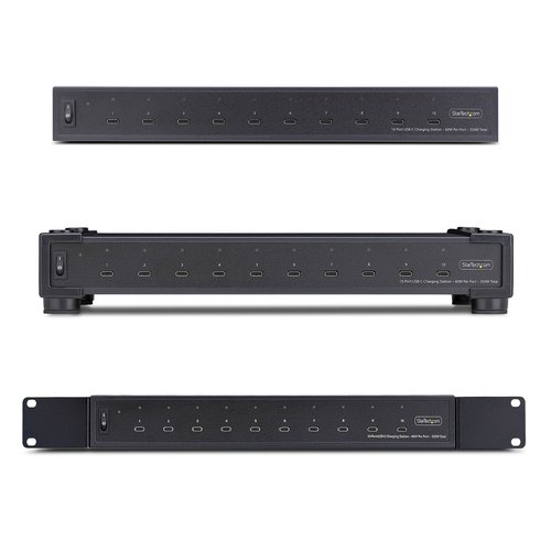 StarTech.com 10-Port USB-C Oplaadstation, 60W Per Poort, 350W Totaal Vermogen, Multipoort USB Type-C Oplader / Oplaadblok, TAA Compliant