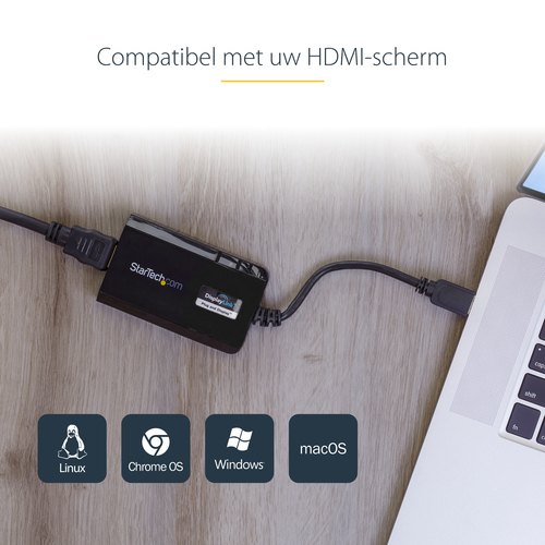 StarTech.com USB 3.0-naar-HDMI externe Multi-Monitor grafische videoadapter voor Mac & pc – DisplayLink gecertificeerd – HD 1080p