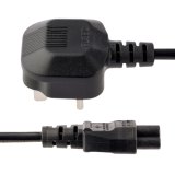 StarTech.com 1m UK Laptop Stroomkabel, BS 1363 to C5 (Clover Leaf), 2.5A 250V, 18AWG, UK Laptop Vervangkabel, Printer Voedingskabel, Laptop Lader Kabel / Laadkabel