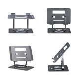 StarTech.com Draaibare Laptopstandaard, 360 Roterende Laptophouder voor Computer, Verhoogd plateau met Verstelbare Kanteling, Max 5kg, Aluminium