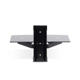 StarTech.com Hangende Wandplank voor Audio/Video Apparatuur, In Hoogte Verstelbaar Schap voor Onder TV, Hangend Wandmeubel, Organiseer uw A/V apparatuur op dit zwart gehard glazen schap