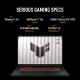 ASUS TUF Gaming A18 FA808UM-S8011W AMD Ryzen™ 7 260 Laptop 45,7 cm (18") WUXGA 32 GB DDR5-SDRAM 1 TB SSD NVIDIA GeForce RTX 5060 Wi-Fi 6E (802.11ax) Windows 11 Home Zwart, Grijs AZERTY Belgisch