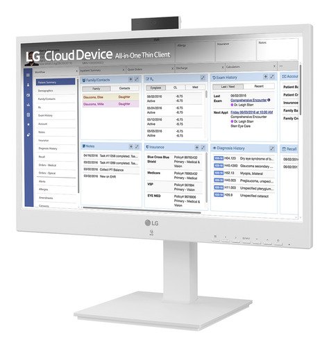 LG 24CR670N-6P Intel® Celeron® N5105 60,5 cm (23.8") 1920 x 1080 Pixels All-in-One thin client 8 GB DDR4-SDRAM 16 GB eMMC Wi-Fi 6 (802.11ax) Wit