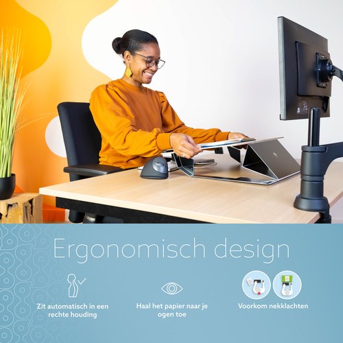 R-Go Tools Documenthouder R-Go Read2Write, voor lezen en schrijven, ergonomisch, met soft foam polssteun, mat acrylaat