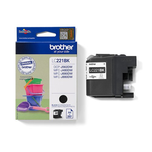 Brother LC221BK inktcartridge 1 stuk(s) Origineel Zwart