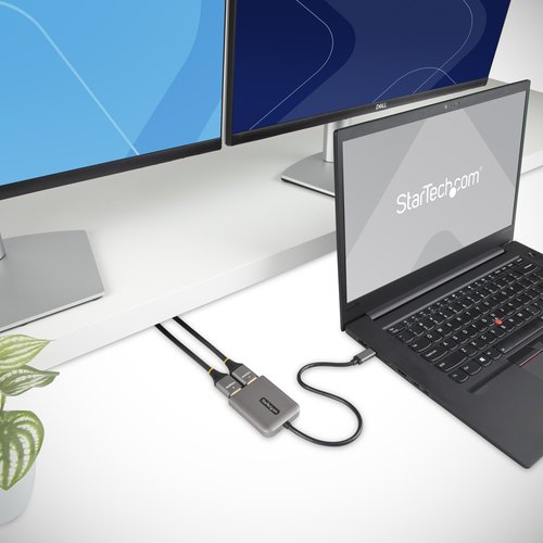 StarTech.com USB-C MST HUB, USB-C naar Dual HDMI 4K 60Hz, USB Type C Multi Monitor Adapter voor Laptop met 30cm kabel, DP 1.4 Multi-Stream Transport Hub, USB-C naar HDMI Splitter voor 2 Schermen