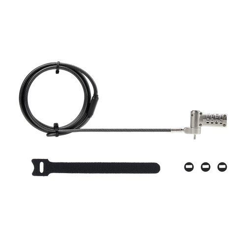 StarTech.com 2m Universeel Laptop Kabelslot, Anti-diefstal Kabelslot, Security Kabel voor Notebook Compatibel met Noble Wedge&reg;/Nano/K-Slot, Laptop Cijferslot/Combinatieslot, Snijbestendig, Stalen Beveiligingskabel voor Laptop