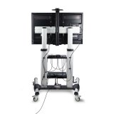 StarTech.com Verrijdbare TV Standaard op Wielen voor 60-100inch Flat Screens tot 100kg, In Hoogte Verstelbaar via Krukas, Mobiele Televisie Standaard/Trolley