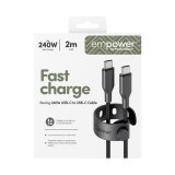 PanzerGlass empower™ by ® Racing 240W USB-C to USB-C Cable | USB 2.0 | 2M | Space Black USB-kabel Zwart