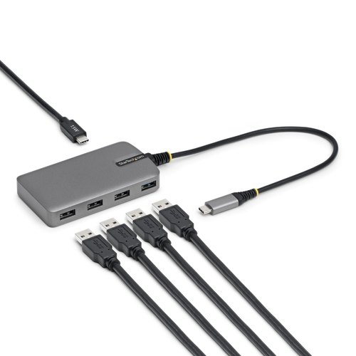 StarTech.com 4-Port USB-C Hub, 5Gbps, Bus Powered, USB-C naar 4x USB-A hub met Extra USB-C Voedingsingang, 30cm Host Kabel, Compacte Desktop/Laptop USB Hub
