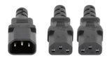 Manhattan Y-splittervoedingskabel C14 male naar 2x C13-connector, monitor naar pc, 1,8 m, 10 A, zwart, voedt twee apparaten via één PDU, netkabel, levenslange garantie