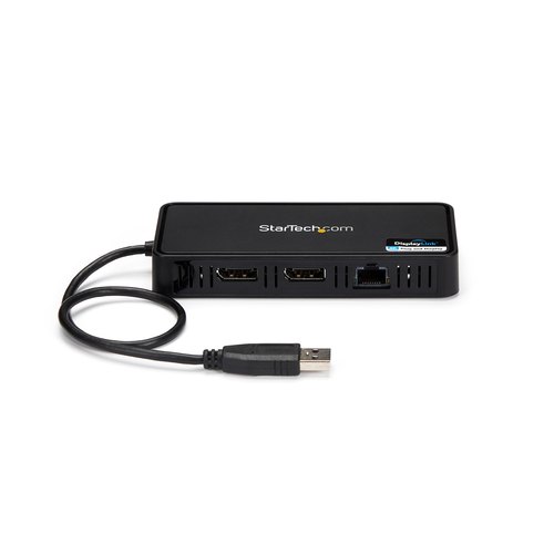 StarTech.com USB 3.0 Mini Dock - Dual Monitor USB-A Docking Station met DisplayPort 4K 60Hz Video & Gigabit Ethernet - 30cm Kabel - USB 3.1 Gen 1 Type-A Laptop Travel Adapter