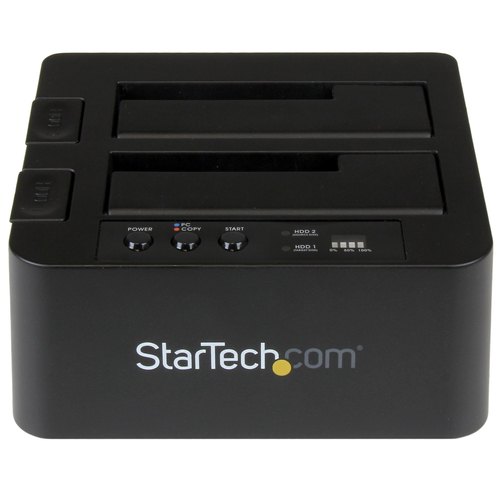 StarTech.com Standalone USB 3.1 Hard Drive Cloner, Dual Bay HDD/SSD Kloner/Copier, 10Gbps USB naar SATA III HDD/SSD Docking Station, Harde Schijf Duplicator Dock, Hard Disk Copy
