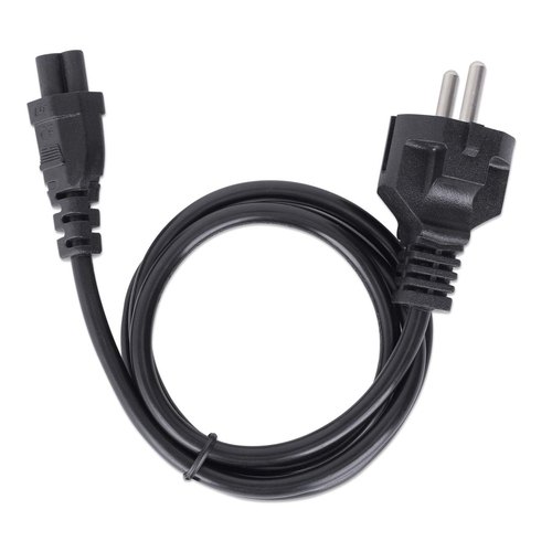 Manhattan Voedingskabel, Europese Schuko-stekker (CEE 7/4) naar C5-connector (klaver), 1 m, 2.5 A, zwart, netkabel, levenslange garantie