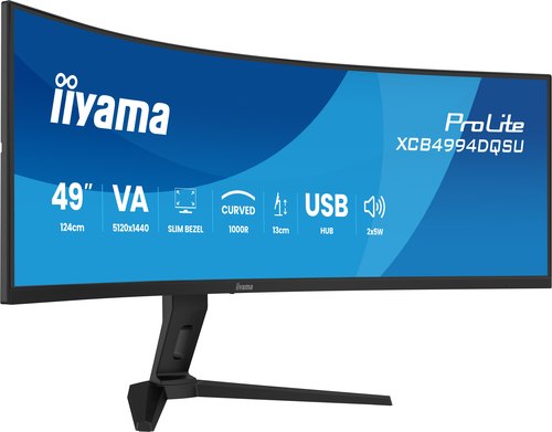 iiyama ProLite XCB4994DQSU-B1 computer monitor 124,5 cm (49") 5120 x 1440 Pixels Dual QHD LCD Zwart