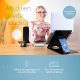 R-Go Tools Tablet- en laptopstandaard R-Go Riser Duo, geschikt voor 10-22 inch scherm, zwart