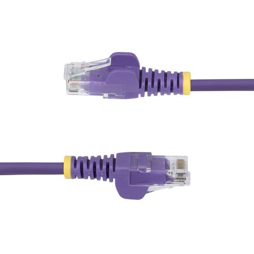 StarTech.com 1,5m Dunne CAT6 Ethernet Kabel, Paars, Snagless, 100W PoE, UTP, LSZH, 28AWG Pure Koperdraad, Slim RJ45 Netwerk Patchkabel met Trekontlasting, Fluke Getest