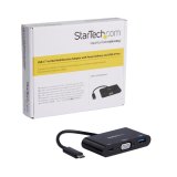 StarTech.com USB-C naar VGA multifunctionele adapter met Power Delivery en USB-A poort