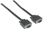Manhattan VGA-monitorkabel, 1,8 m, HD15 mannelijk/mannelijk, hogere SVGA-specificatie, volledig compatibel met VGA, volledig afgeschermd, zwart, levenslange garantie, equivalent van MXT101MM
