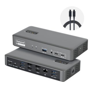 StarTech.com Dual Monitor USB-C Docking Station, 4K 60Hz, HDMI of DisplayPort, 96W Laptop Charging, Gigabit Ethernet, Universeel Smart Dock voor Windows en macOS