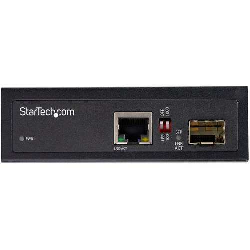 StarTech.com Industrial Glasvezel naar Ethernet Media Converter 1Gbps SFP to RJ45/ CAT6 Netwerk Single Mode/Multi Mode Gigabit Fiber naar Koper 12-56V DC IP-30/ -40 tot +75C