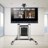 StarTech.com Verrijdbare TV Standaard op Wielen voor 60-100inch Flat Screens tot 100kg, In Hoogte Verstelbaar via Krukas, Mobiele Televisie Standaard/Trolley