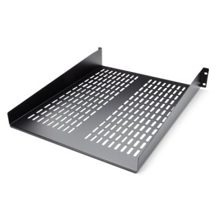 StarTech.com 2U Server Rack Schap - Universele Geventileerde Rack Mount Cantilever Shelf voor 19" Netwerk Kast & Apparatuur - Heavy Duty Staal - Capaciteit 23kg - Diepte 55cm (22”) - Zwart (CABSHELF22V)