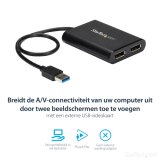 StarTech.com USB-naar-Dual DisplayPort-adapter - 4K 60Hz - USB 3.0 (5 Gbps)