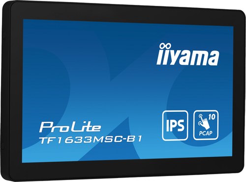 iiyama ProLite TF1633MSC-B1 computer monitor 39,6 cm (15.6") 1920 x 1080 Pixels Full HD Touchscreen Zwart