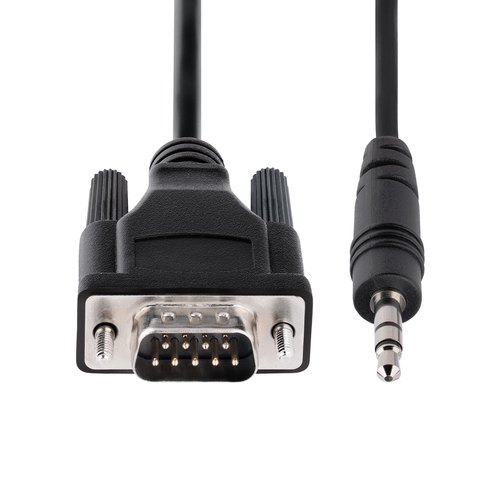 StarTech.com 1m DB9 naar 3.5mm Seriële Kabel voor Serial Device Configuratie, RS232 DB9 Male naar Jack Kabel voor Calibratie van Projectors, Digital Signage, TVs via Audio Jack