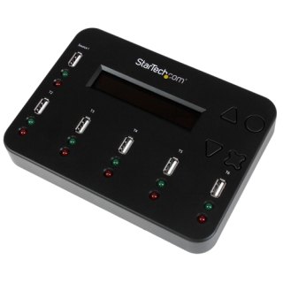 StarTech.com Standalone 1 naar 5 USB Thumb Drive Cloner en Wisser, Multiple USB Flash Drive Kloner,System/File/Whole-Drive Copy aan 1.5 GB/min, Single en 3-Pass Erase, LCD Display