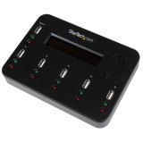 StarTech.com Standalone 1 naar 5 USB Thumb Drive Cloner en Wisser, Multiple USB Flash Drive Kloner,System/File/Whole-Drive Copy aan 1.5 GB/min, Single en 3-Pass Erase, LCD Display