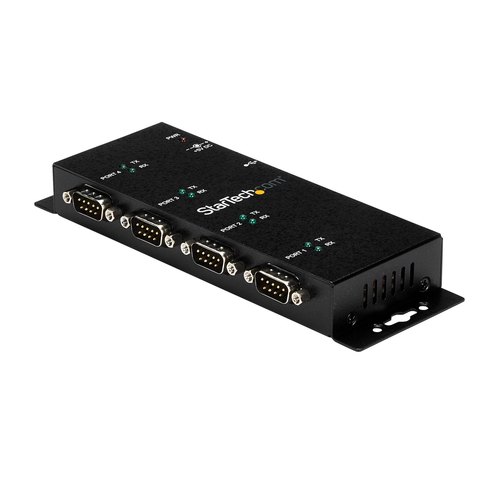 StarTech.com 4-poort USB naar DB9 RS232 Seriële Adapter Hub – Industrieel DIN-rail en Wandmontage