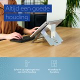 R-Go Tools Laptopstandaard R-Go Riser Flexible, verstelbare inklapbare laptopverhoger, ergonomisch, Hylite aluminium, zilver